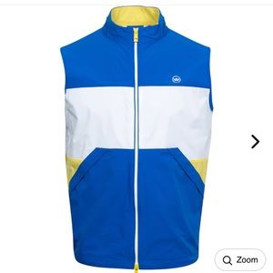 NWT Peter Millar size large Crown Men's Sailing Vest blue/white/yellow